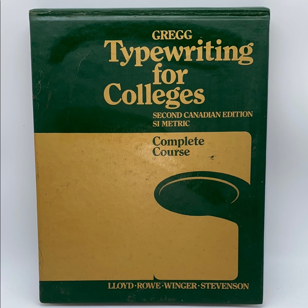 Gregg Typewriting for Colleges Second Canadian Edition Complete Course Hardcover